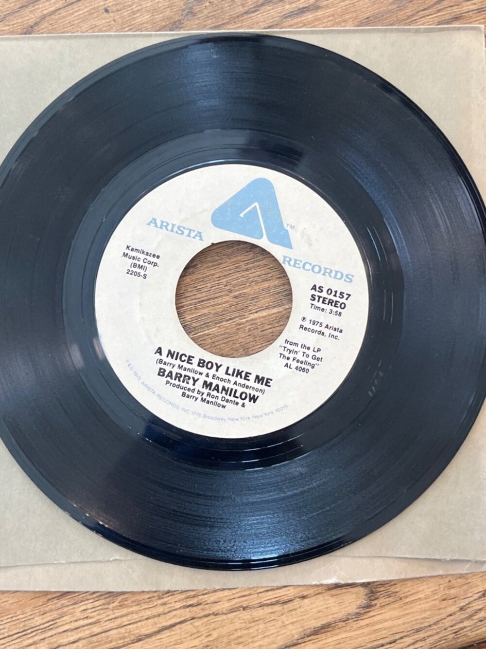 Barry Manilow I Write The Songs / A Nice Boy Like Me Arista AS 0157 45 RPM Stere